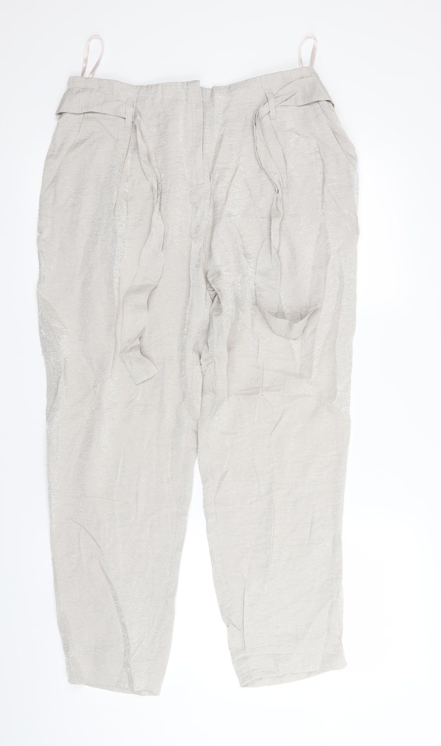 River Island Womens Silver   Trousers  Size 14 L26 in