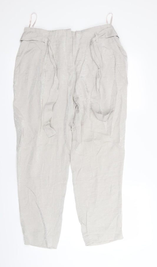 River Island Womens Silver   Trousers  Size 14 L26 in