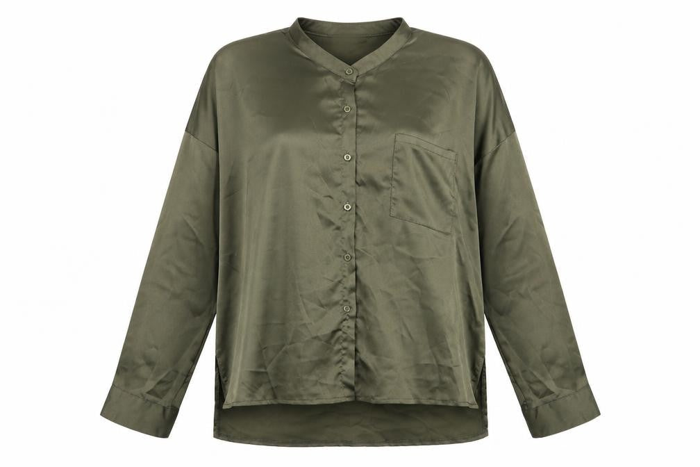 Misspap Womens Green   Basic Button-Up Size 12