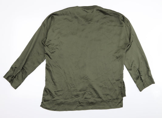Misspap Womens Green   Basic Button-Up Size 12