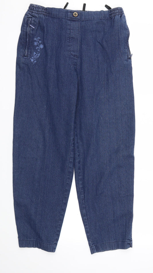 main Womens Blue   Straight Jeans Size 12 L26 in - Stretch waistband