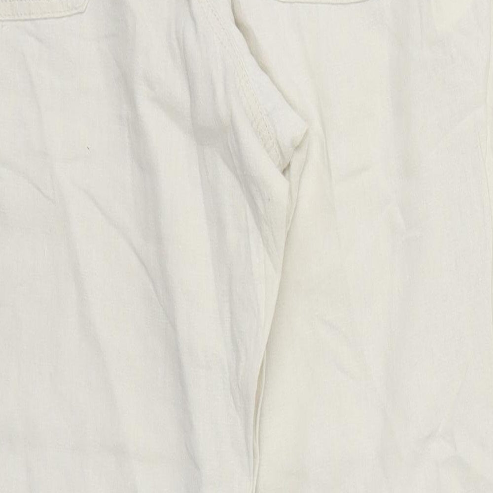 M&S Womens Ivory Houndstooth  Trousers  Size 36 L29 in