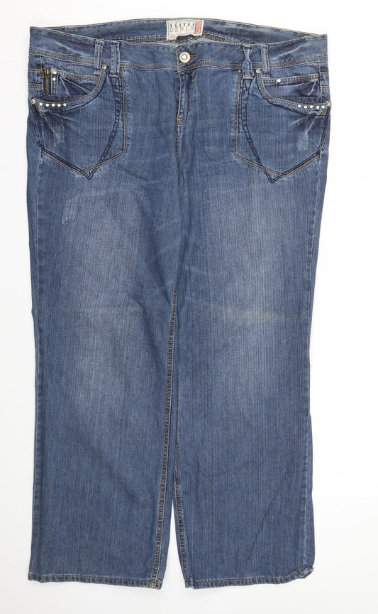 YEYES Womens Blue   Straight Jeans Size 46 L32 in
