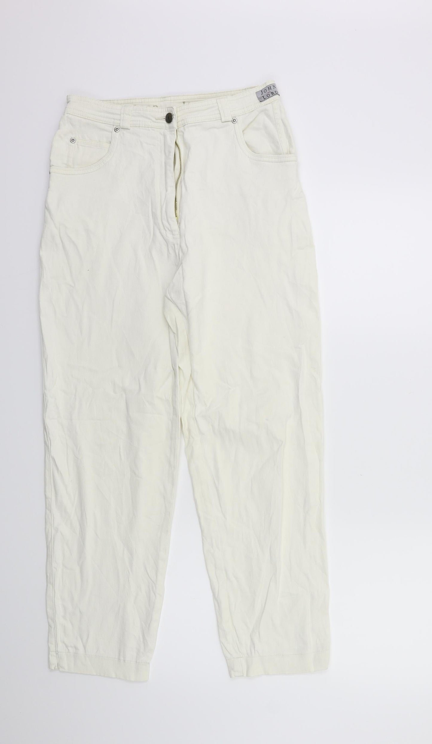 John Lewis Womens White  Denim Mom Jeans Size 28 in L27 in