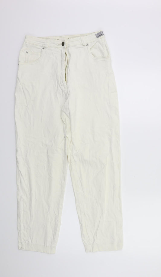 John Lewis Womens White  Denim Mom Jeans Size 28 in L27 in