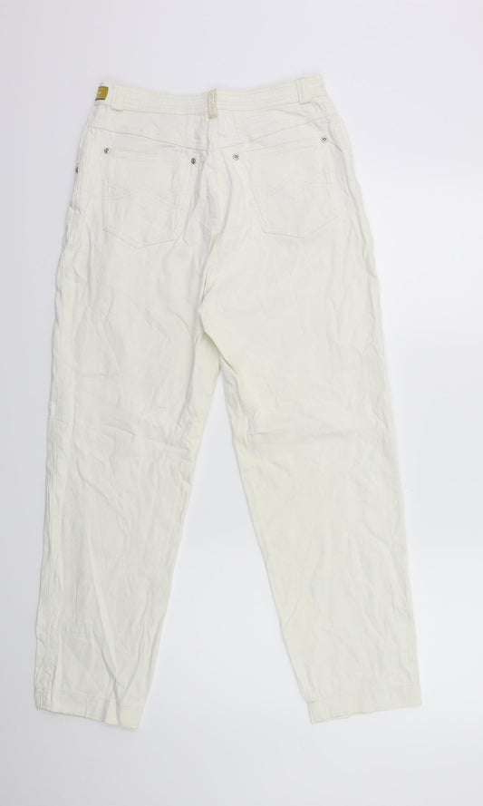 John Lewis Womens White  Denim Mom Jeans Size 28 in L27 in