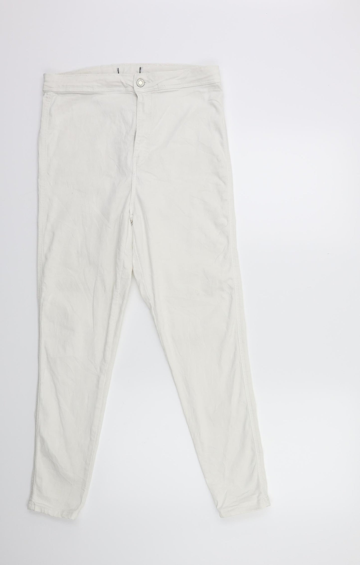 Preworn Womens White  Denim Skinny Jeans Size 30 in L27 in