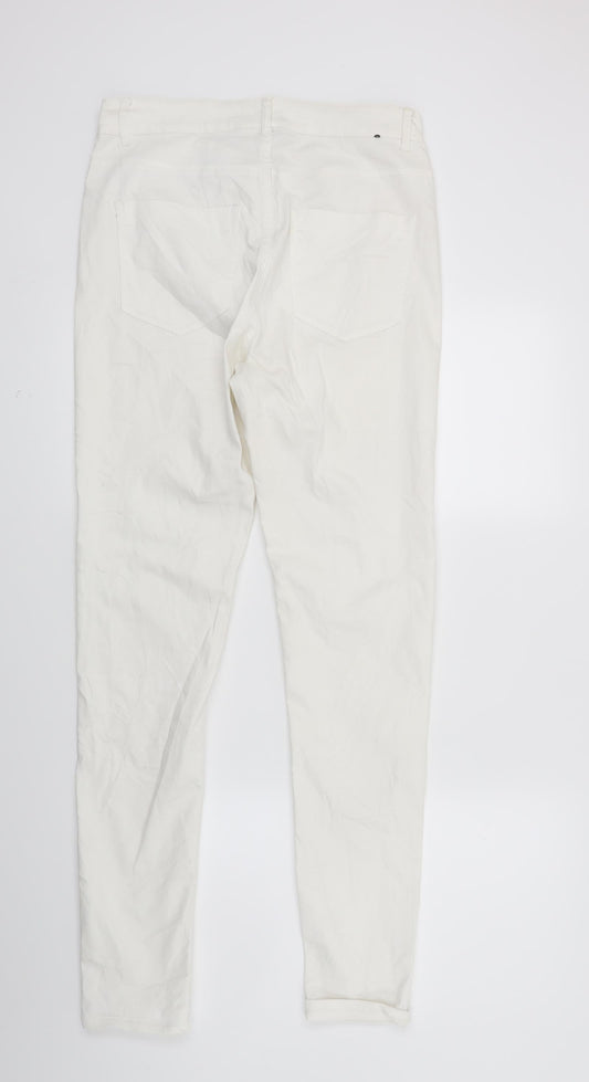 Divided Womens White  Denim Skinny Jeans Size 14 L28 in