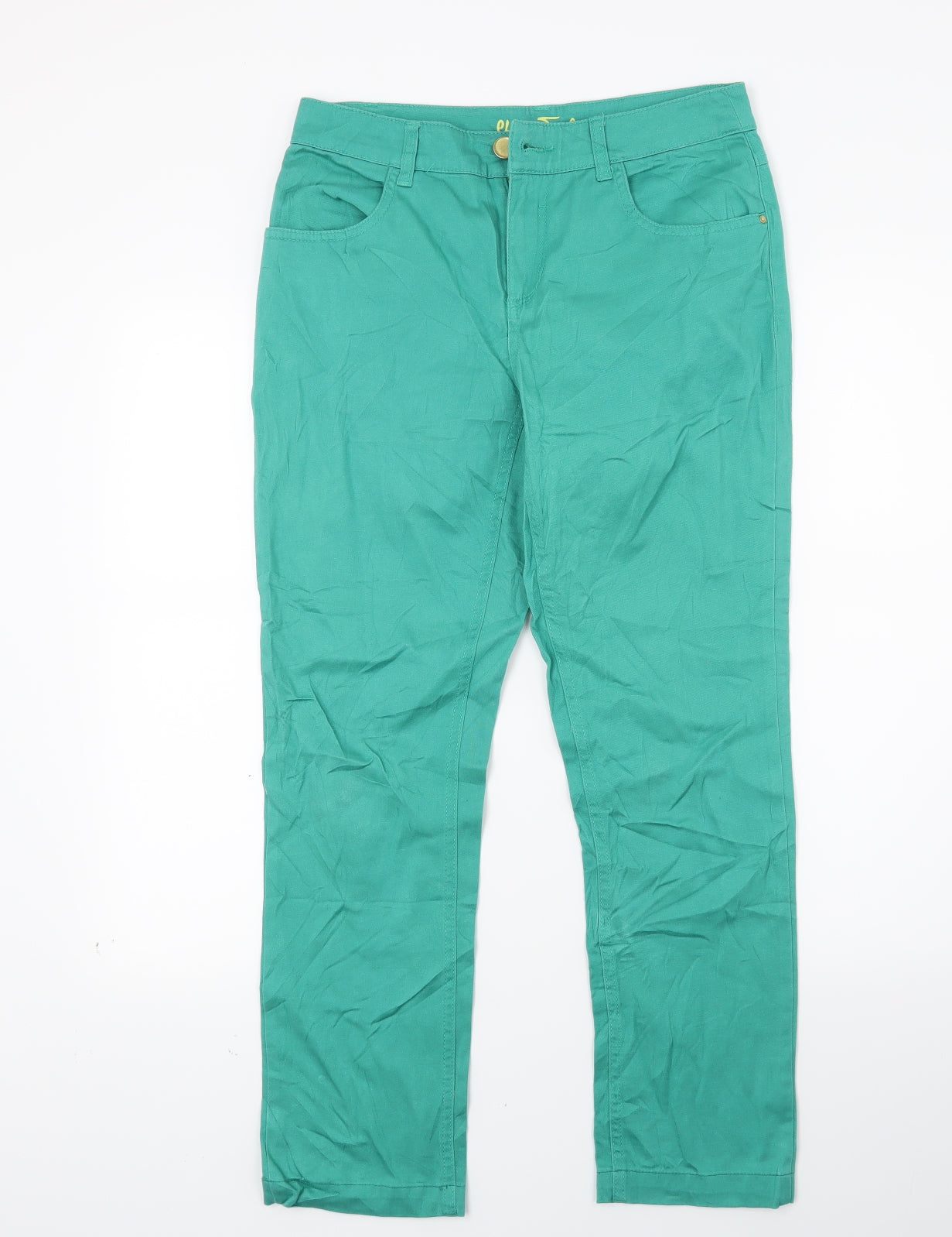 Charles Jogule Womens Green  Denim Capri Jeans Size 8 L23 in