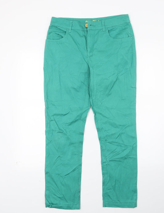 Charles Jogule Womens Green  Denim Capri Jeans Size 8 L23 in