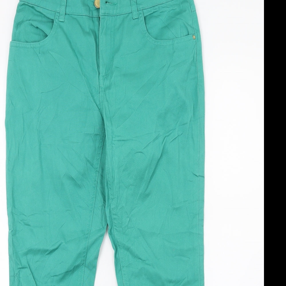 Charles Jogule Womens Green  Denim Capri Jeans Size 8 L23 in