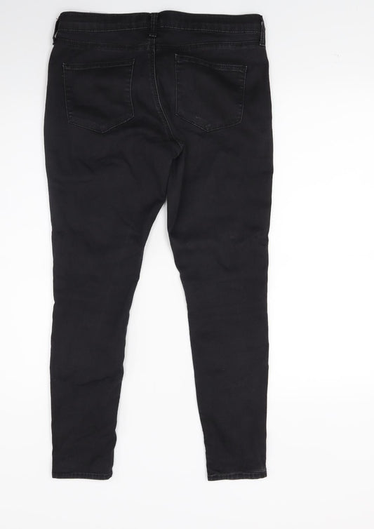 Topshop Womens Black  Denim Skinny Jeans Size 30 in L24 in