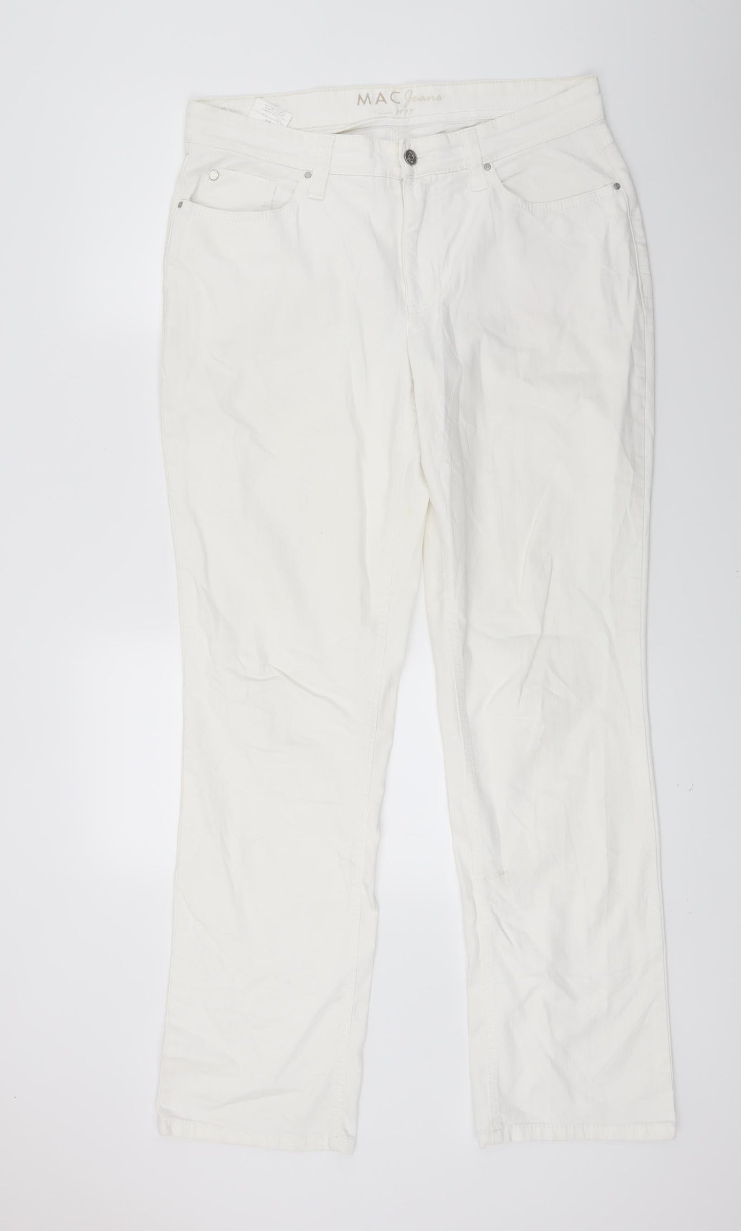 Mac Womens White  Denim Straight Jeans Size 32 in L32 in