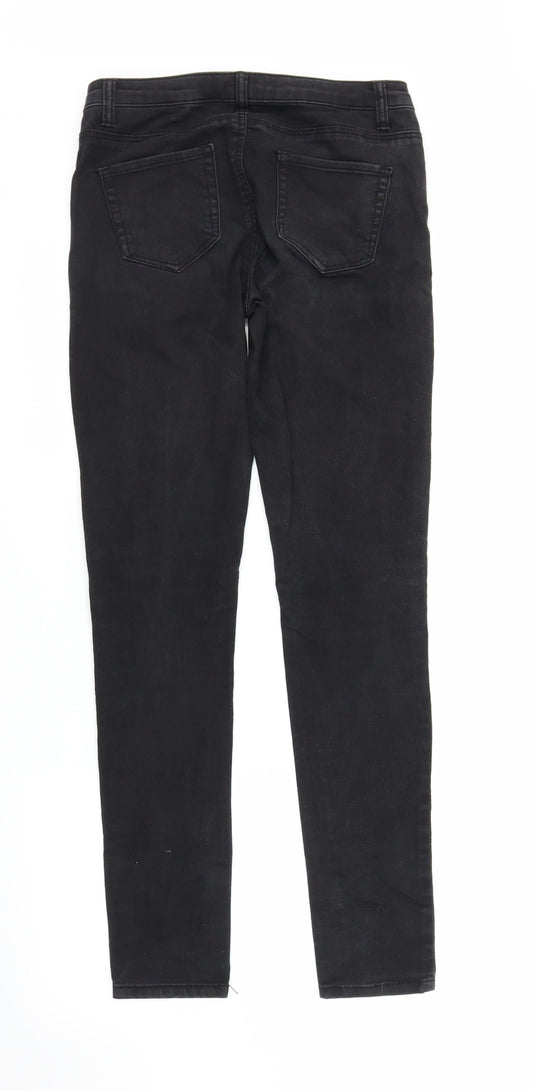 Primark Womens Black  Denim Skinny Jeans Size 8 L28 in
