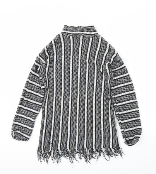 Topshop Womens Black Striped  Pullover Jumper Size 8