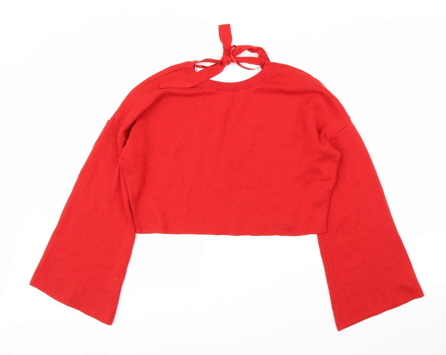 Primark Womens Red   Pullover Jumper Size 6  - Keyhole neck, Cropped
