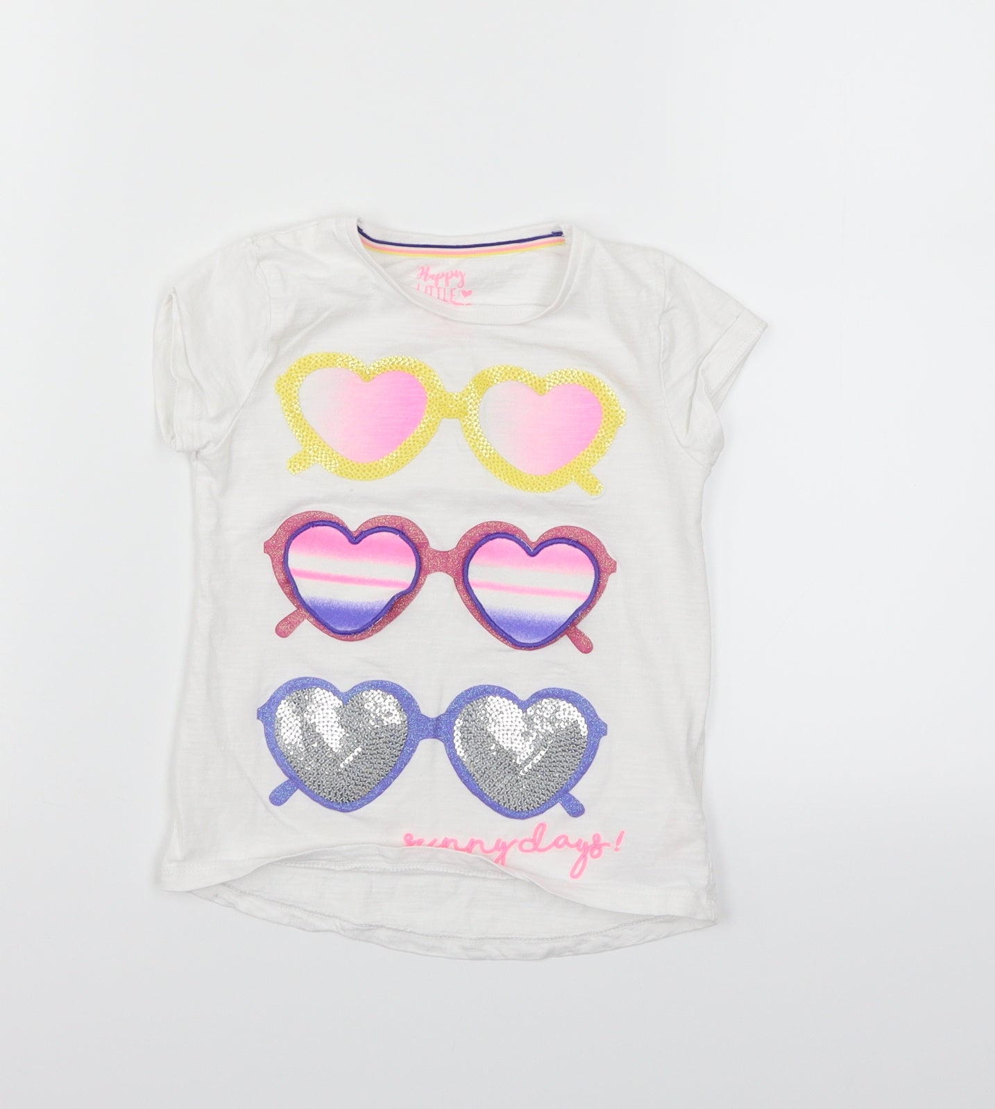 Nutmeg Girls White   Basic T-Shirt Size 4-5 Years