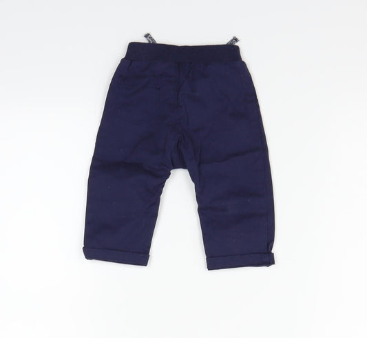 George Boys Blue   Cargo Trousers Size 3-6 Months