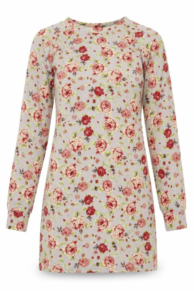 Boohoo Womens Grey Floral Rayon A-Line  Size 8