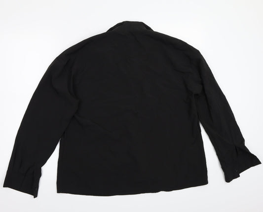 Boohoo Womens Black   Basic Button-Up Size 14