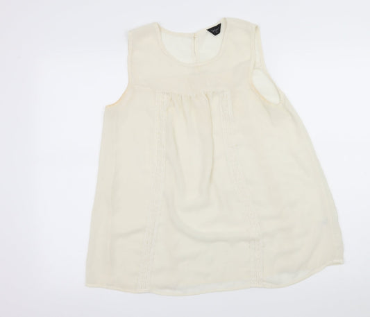 Topsho Womens Ivory  Chiffon Basic Blouse Size 12