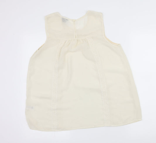 Topsho Womens Ivory  Chiffon Basic Blouse Size 12