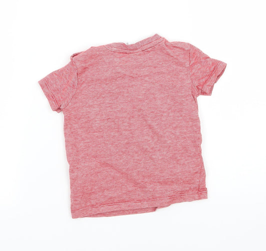 Disney Boys Red Striped Jersey Basic T-Shirt Size 12-18 Months