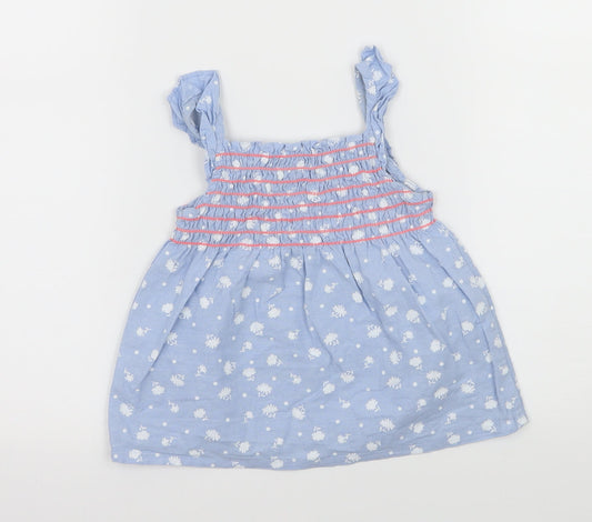 Picapino Girls Blue Floral  Basic Tank Size 3 Years