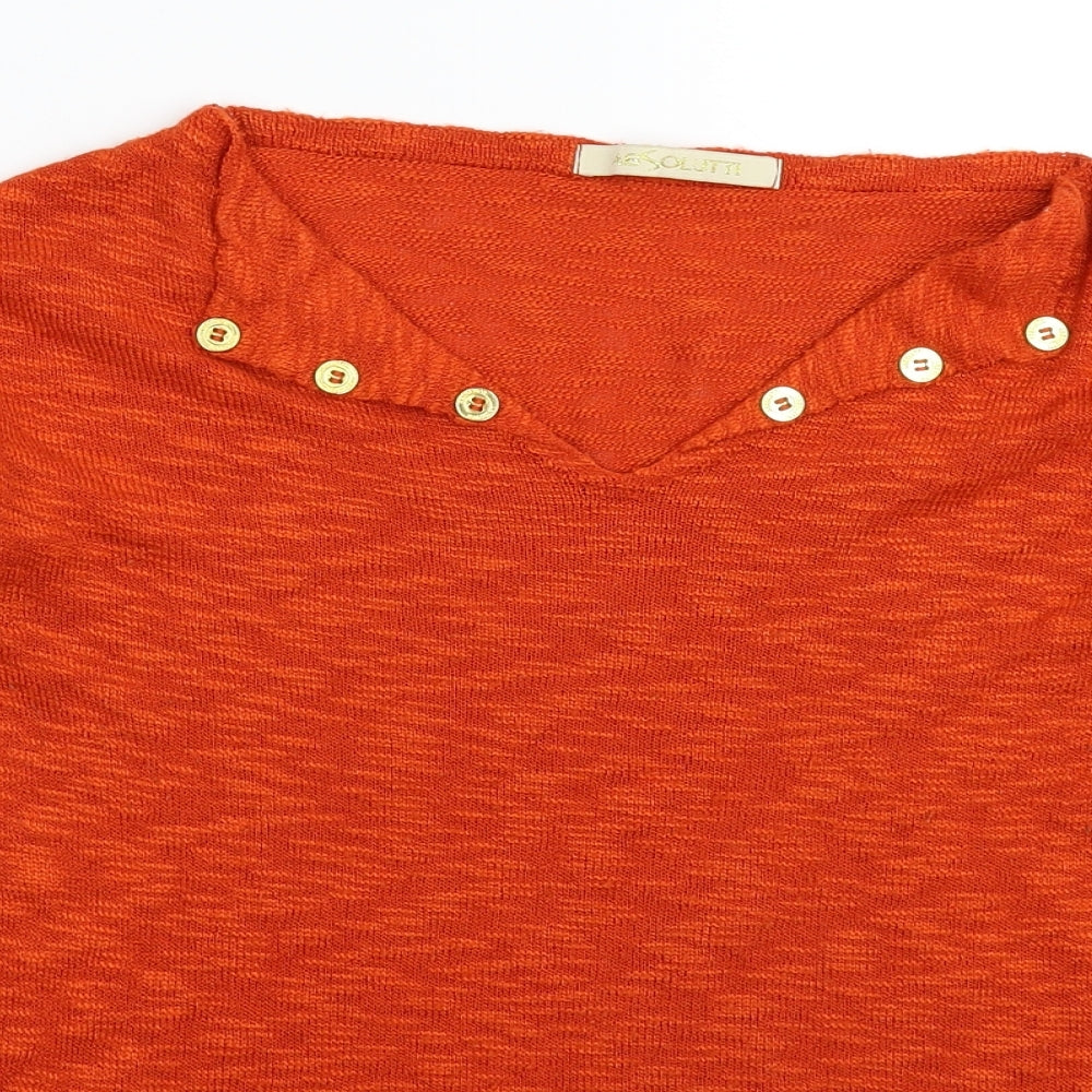 Absolutti Womens Orange  Knit Pullover Jumper Size M