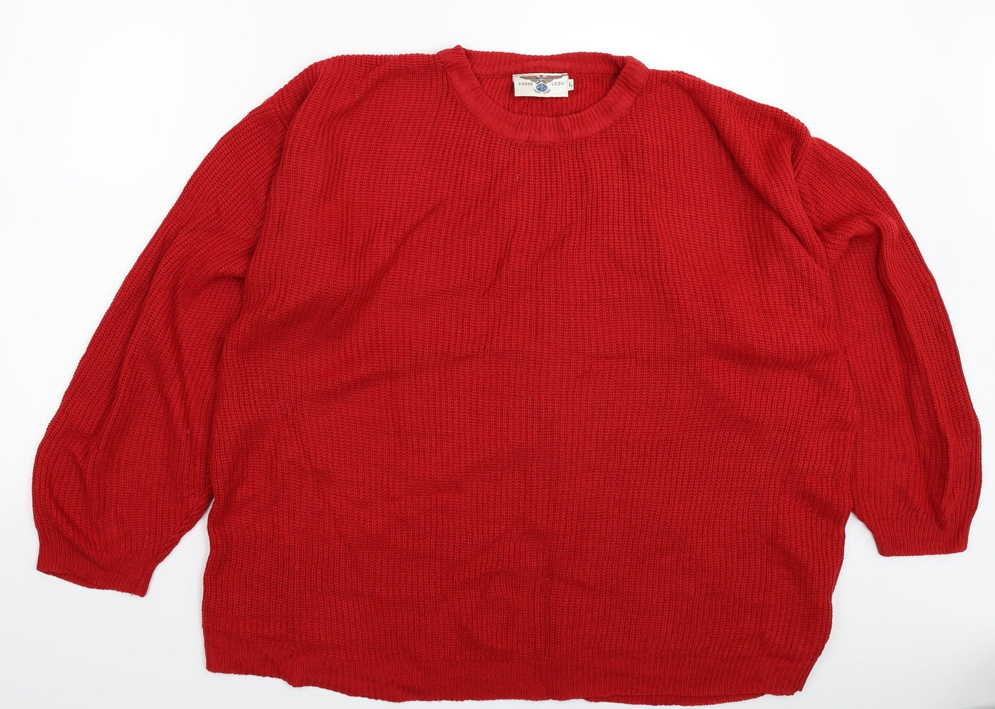 Pierre Leon Womens Red  Knit Pullover Jumper Size L