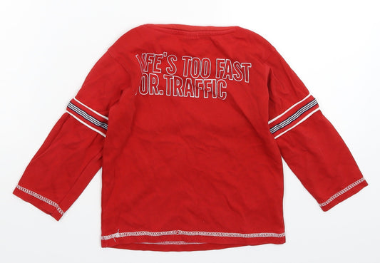 First One Boys Red   Pullover Sweatshirt Size S