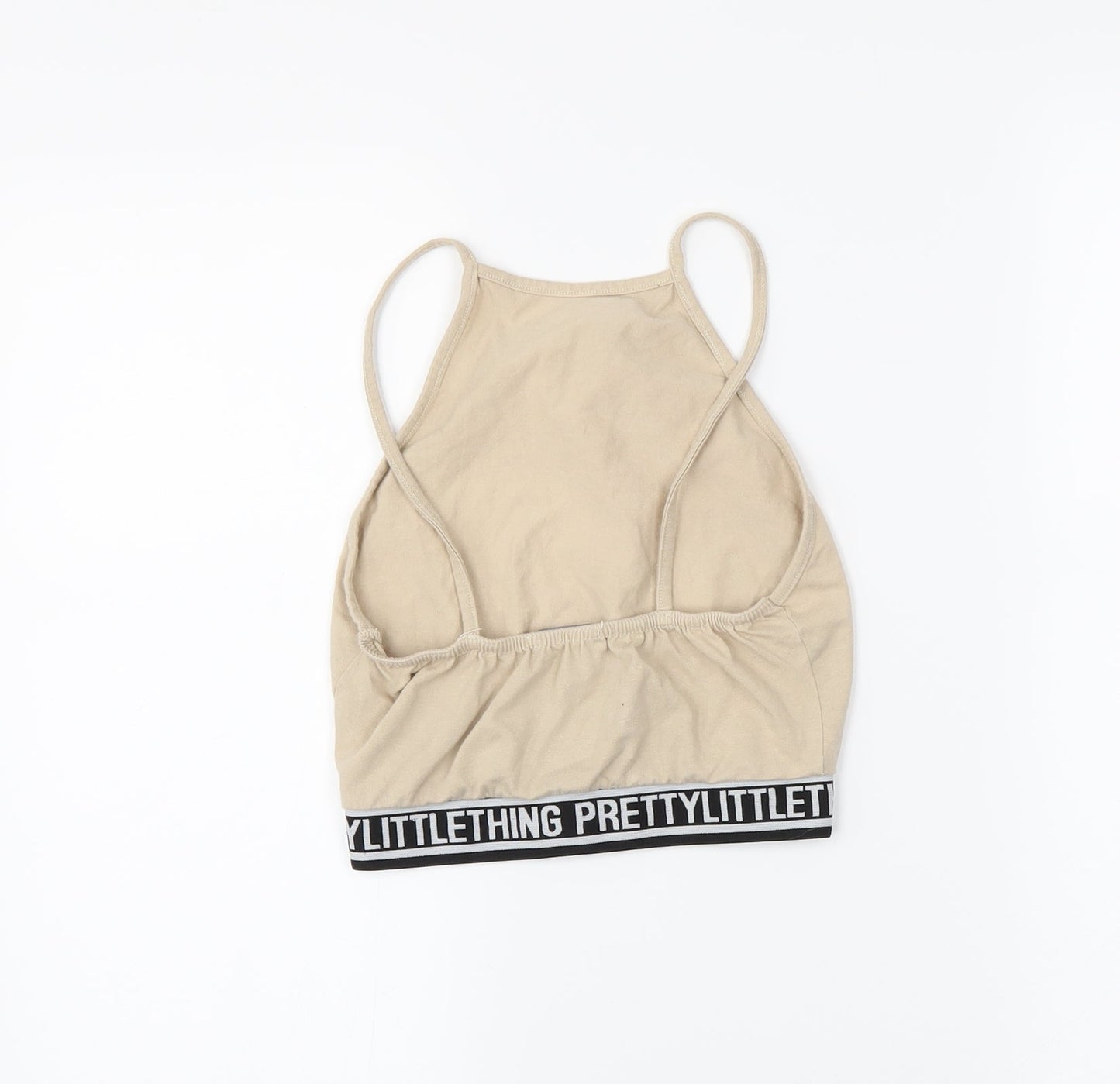 PRETTYLITTLETHING Womens Beige   Cropped T-Shirt Size 6