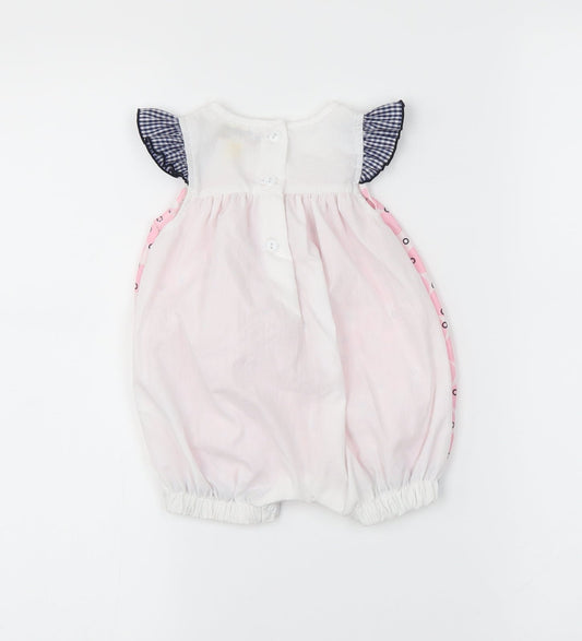 Hullabaloo Girls Pink Polka Dot  Romper One-Piece Size 0-3 Months
