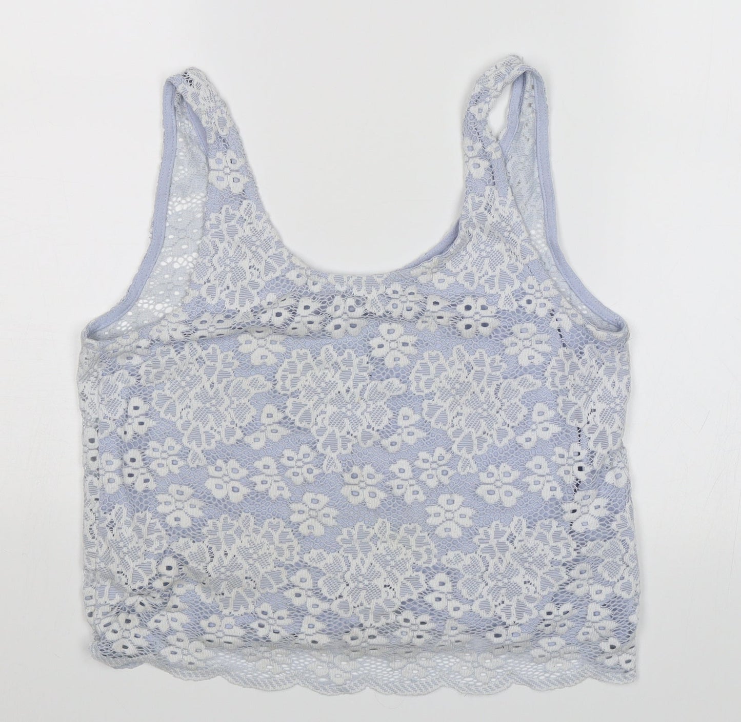 Topshop Womens Blue Floral  Cropped Tank Size 8