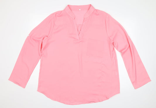 Preworn Womens Pink   Basic Blouse Size 4XL