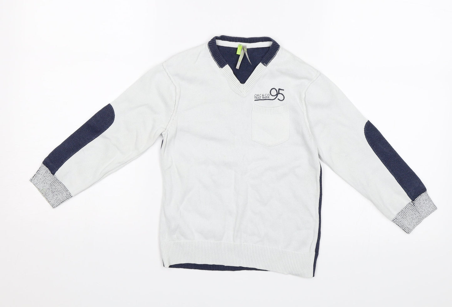 Orchestra Boys White   Pullover Jumper Size 4 Years  - Orc & Co Trad mark 95