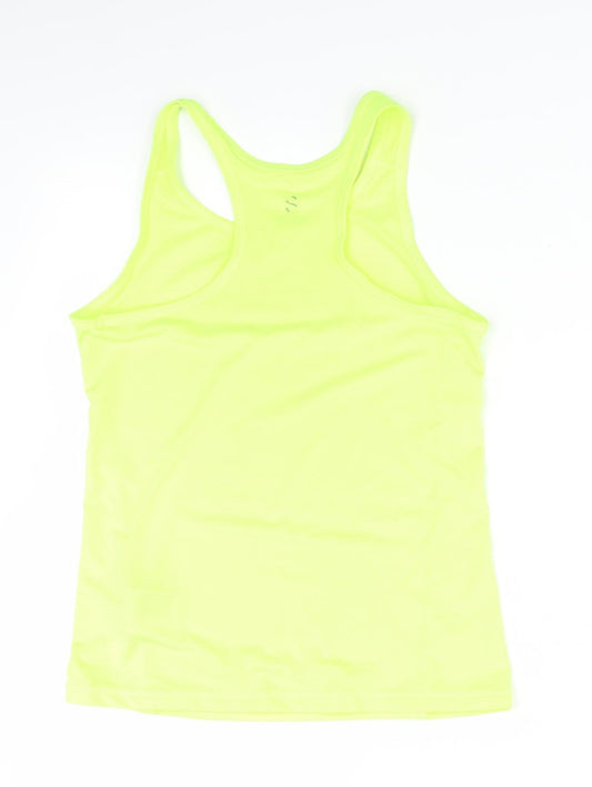 H&M Girls Yellow   Basic Tank Size 11 Years  - High Visability