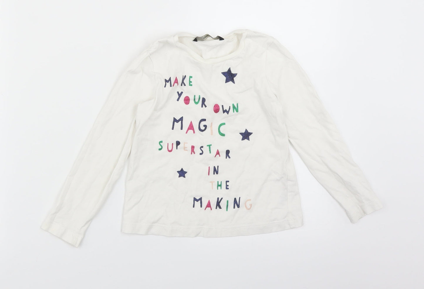 George Girls White   Basic T-Shirt Size 4-5 Years