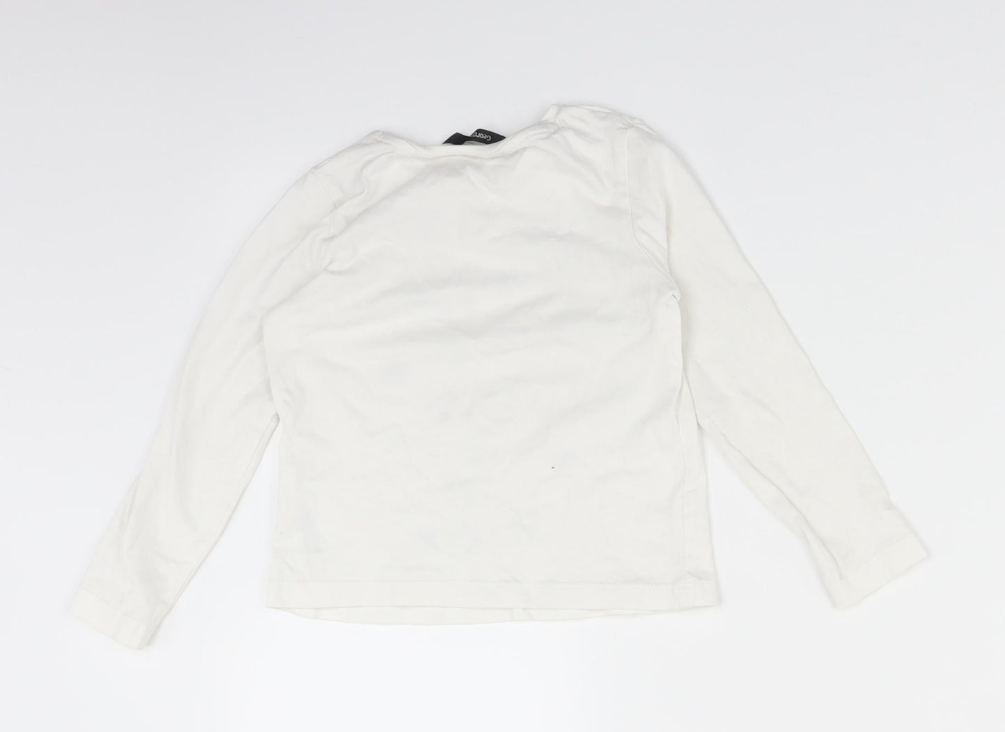 George Girls White   Basic T-Shirt Size 4-5 Years