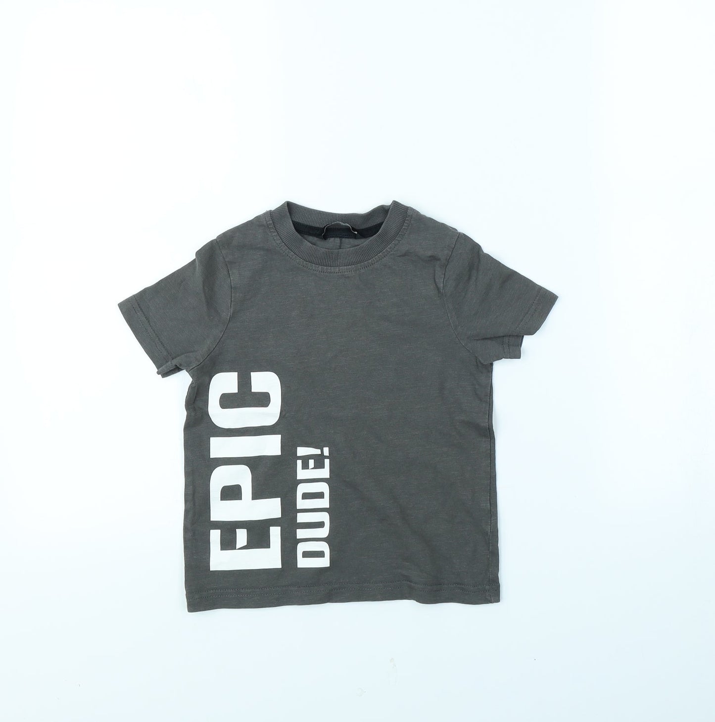 George Girls Grey   Basic T-Shirt Size 2 Years