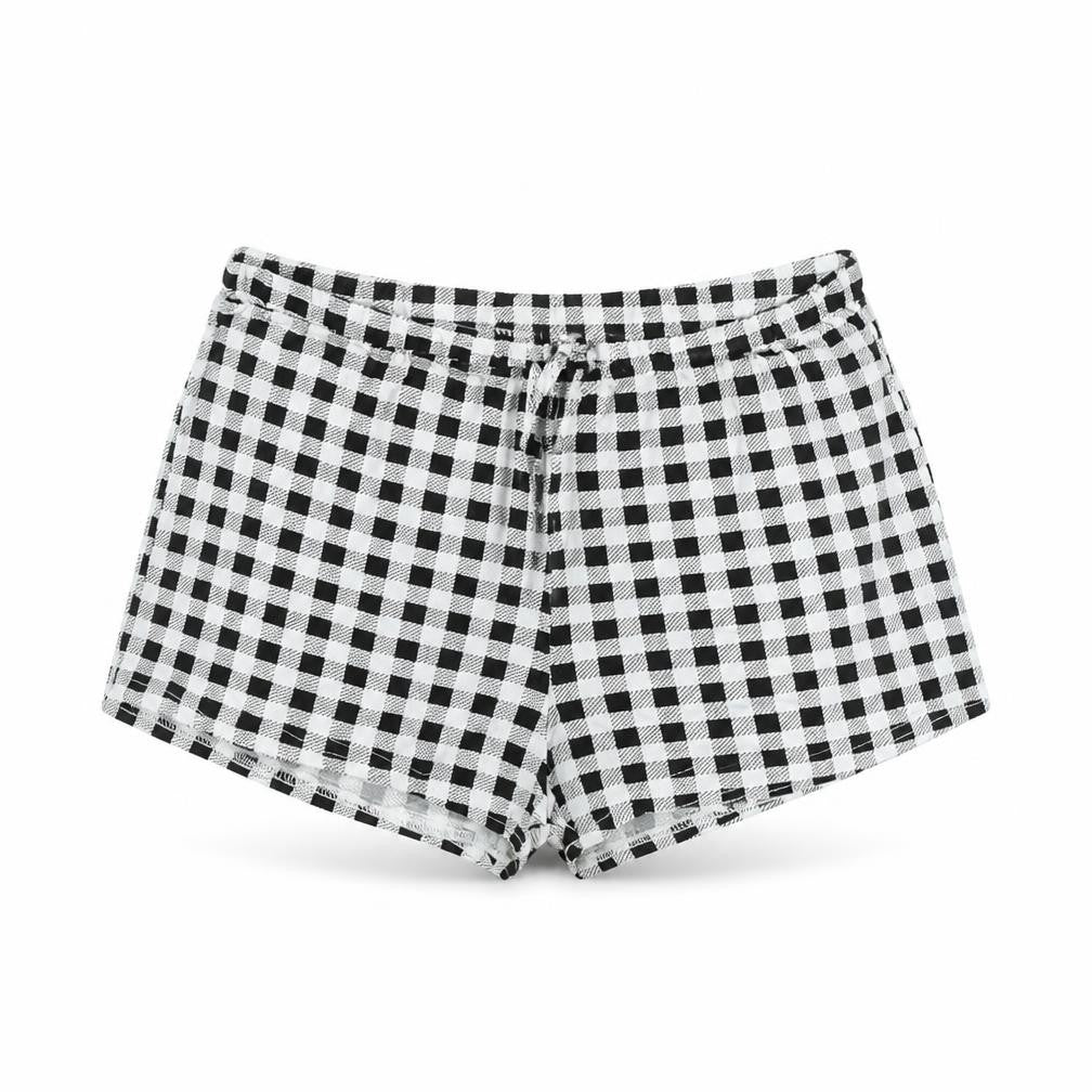Girls On Film Womens Black Herringbone  Cut-Off Shorts Size 12