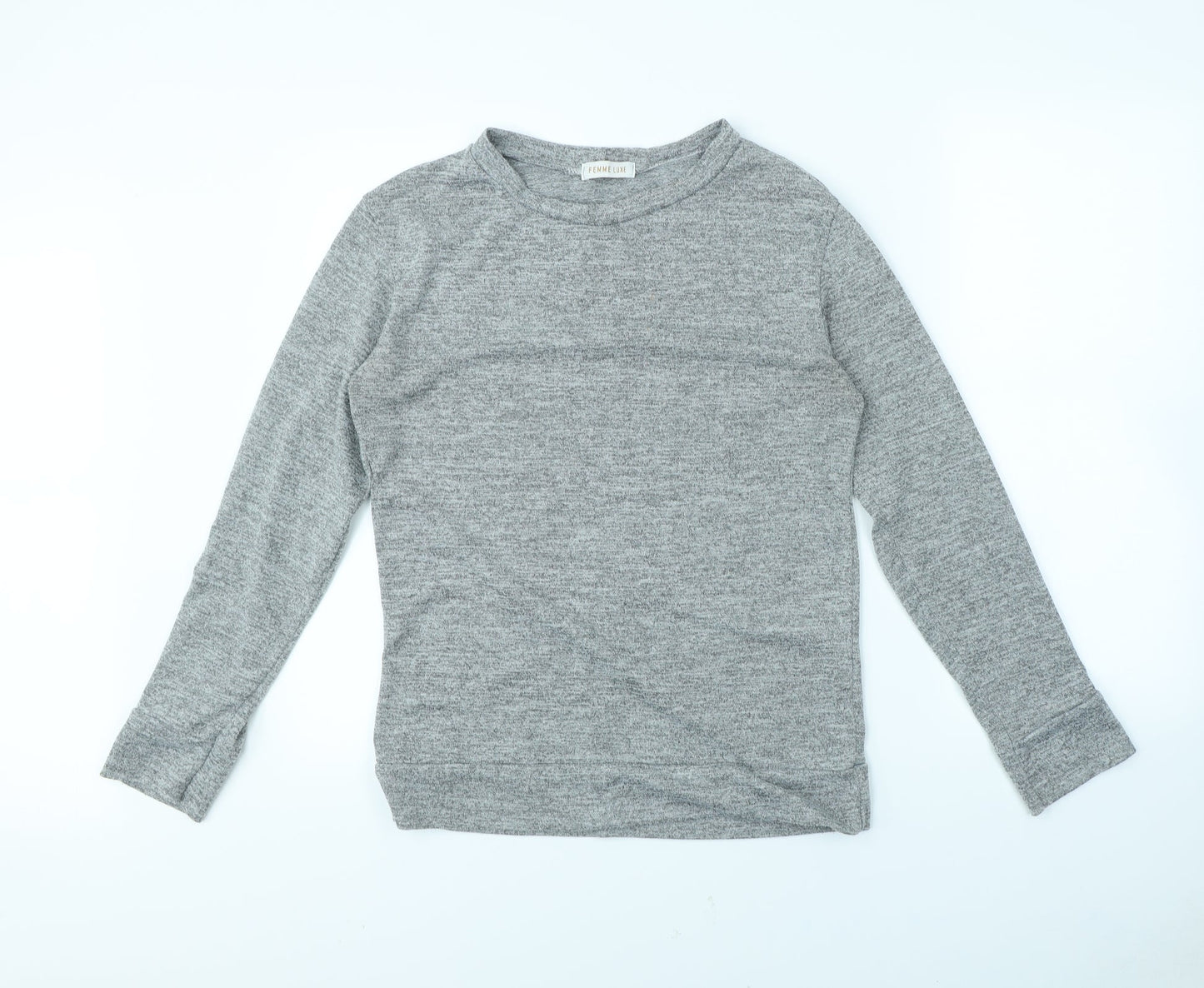 Femme Luxe Womens Grey   Pullover Jumper Size S
