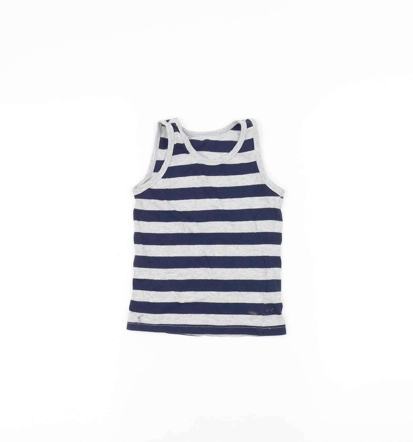 Preworn Girls Grey Striped  Basic Tank Size 2-3 Years