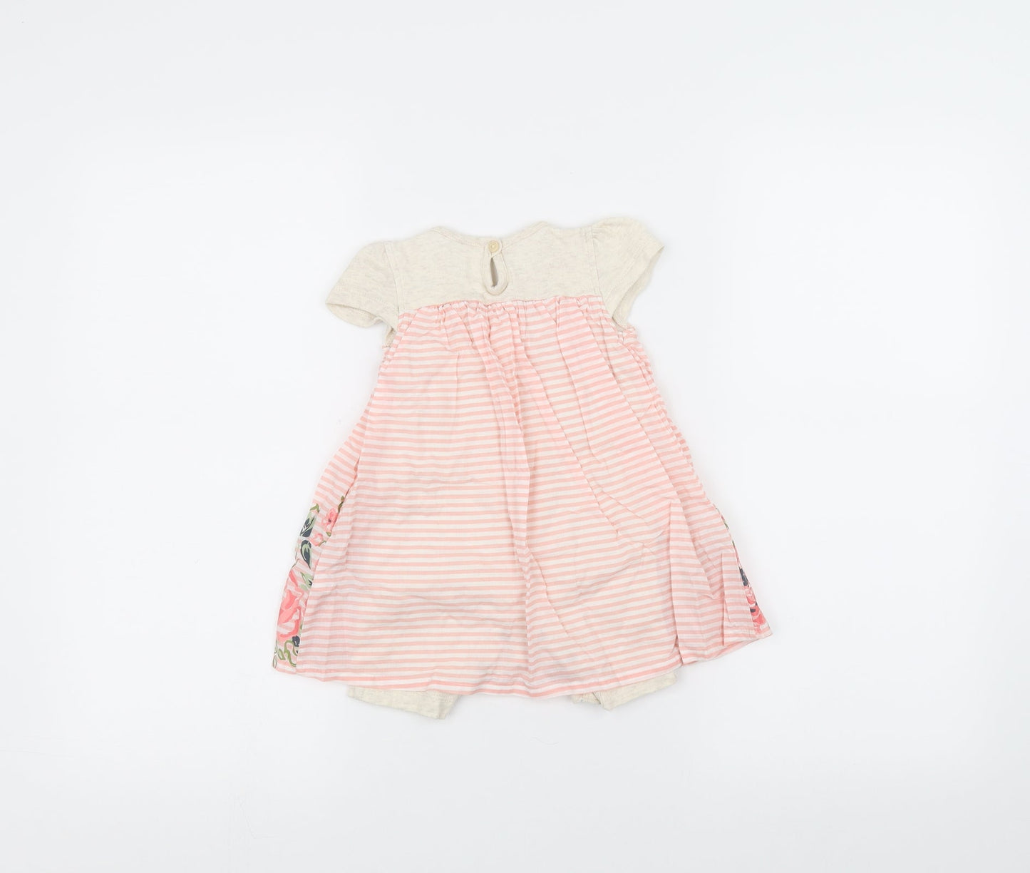George Girls Pink Striped  A-Line  Size 9-12 Months