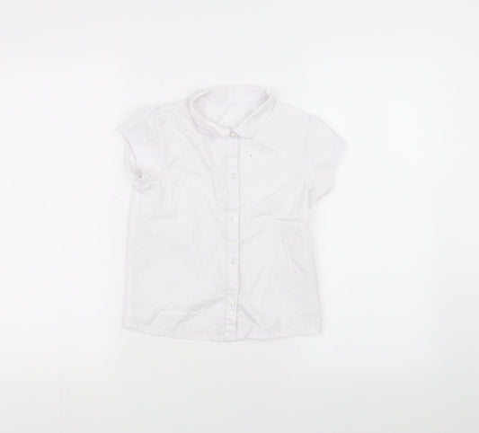 George Girls White   Basic Button-Up Size 6-7 Years