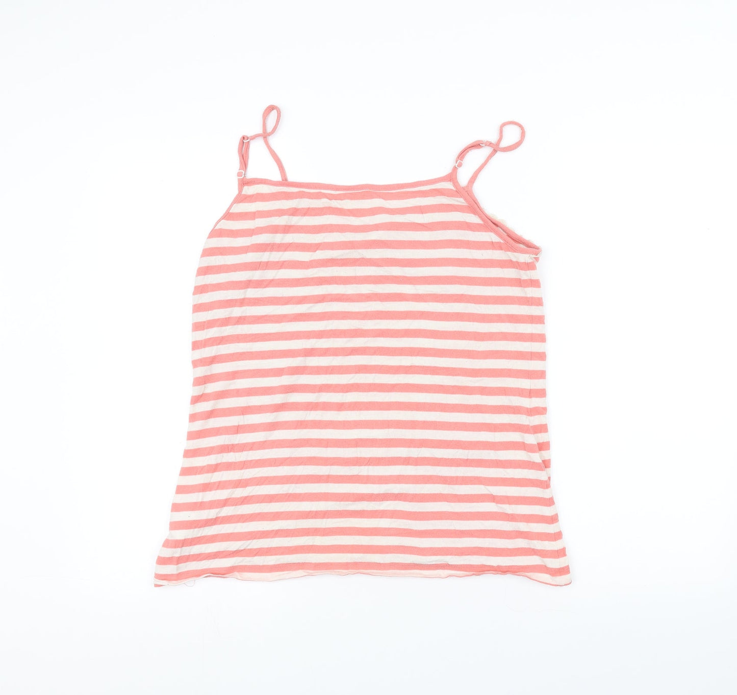 Jolinesse Womens White Striped  Basic T-Shirt Size 14