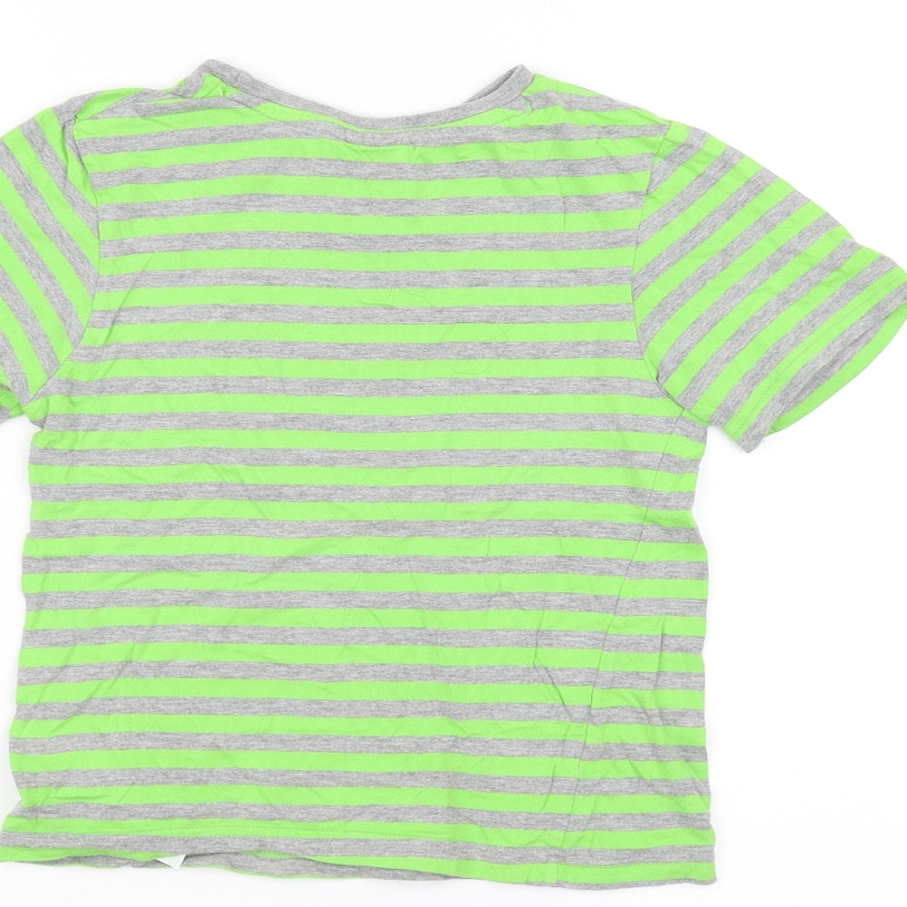 Lee Cooper Boys Grey Striped  Basic T-Shirt Size 7-8 Years