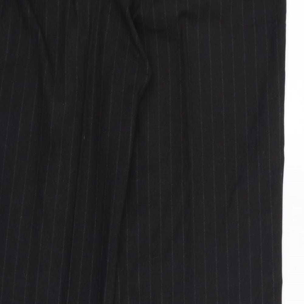 Preworn Womens Black Striped  Trousers  Size 12 L28 in