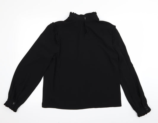 joy bla Womens Black   Basic Blouse Size M