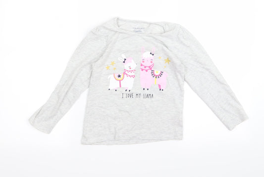 Preworn Girls Grey   Top Pyjama Top Size 6 Years  - peppa pig